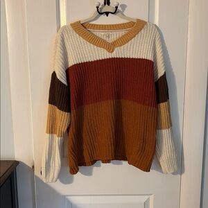 NWOT! Colorblock V-Neck Sweater